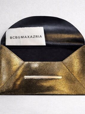 BCBGMaxAzria Gold Textured Metallic Clutch